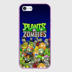 Чехол для iPhone 5/5S матовый Plants vs zombies