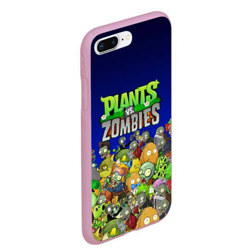Чехол для iPhone 7Plus/8 Plus матовый Plants vs zombies, цвет розовый - фото 3
