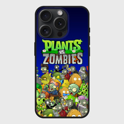 Чехол силиконовый для Apple iPhone 15 Pro матовый Plants vs zombies