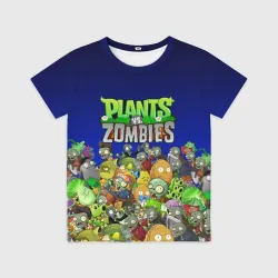 Детская футболка 3D Plants vs zombies