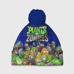 Шапка 3D c помпоном Plants vs zombies