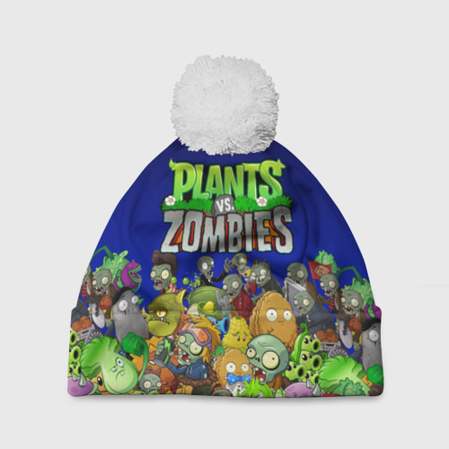 Шапка 3D c помпоном Plants vs zombies, цвет 3D печать