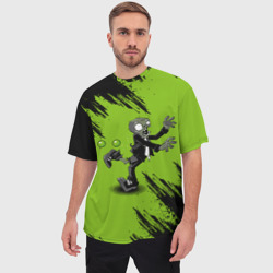 Мужская футболка oversize 3D Plants vs. Zombies - фото 2