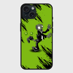 Чехол силиконовый для Apple iPhone 15 матовый Plants vs. Zombies
