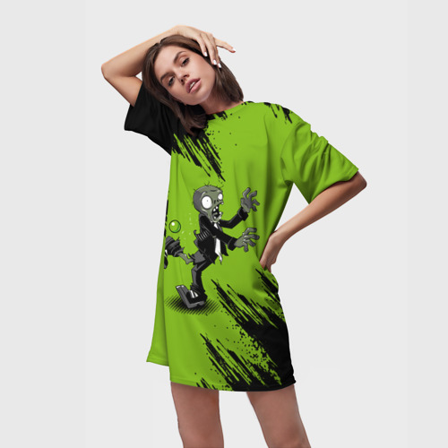 Платье-футболка 3D Plants vs. Zombies, цвет 3D печать - фото 3