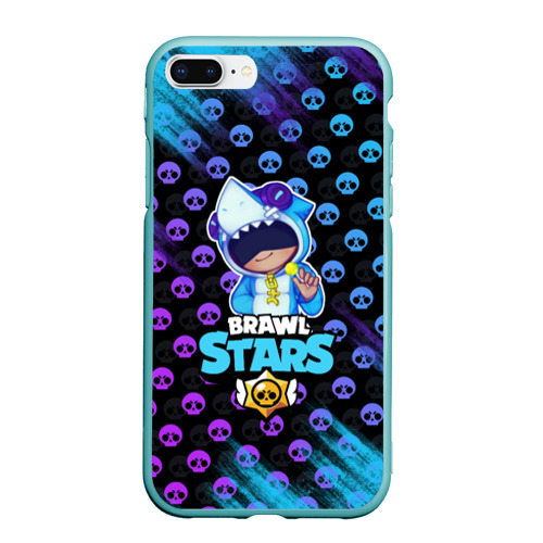 Чехол для iPhone 7Plus/8 Plus матовый Brawl Stars Leon, цвет мятный