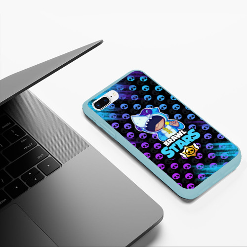 Чехол для iPhone 7Plus/8 Plus матовый Brawl Stars Leon, цвет мятный - фото 5