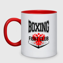 Кружка двухцветная Boxing fight club Russia