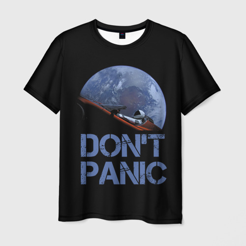 Мужская футболка с принтом Dont Panic, вид спереди №1