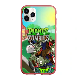 Чехол для iPhone 11 Pro Max матовый Plants vs. zombies
