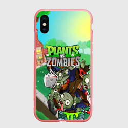 Чехол для iPhone XS Max матовый Plants vs. zombies