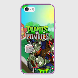 Чехол для iPhone 5/5S матовый Plants vs. zombies