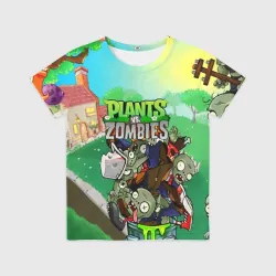 Детская футболка 3D Plants vs. zombies