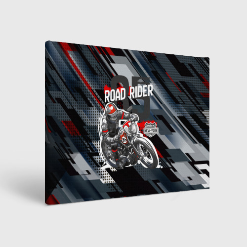 Холст прямоугольный Road rider мотоциклист , цвет 3D печать