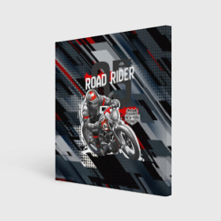 Холст квадратный Road rider мотоциклист 