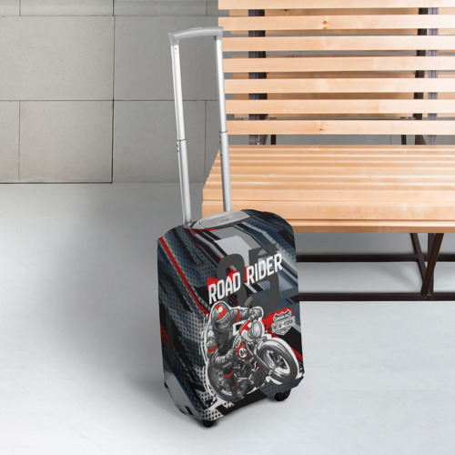 Чехол для чемодана 3D Road rider мотоциклист , цвет 3D печать - фото 3