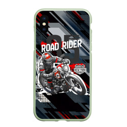 Чехол для iPhone XS Max матовый Road rider мотоциклист 