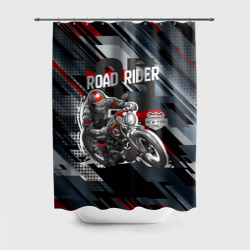 Штора 3D для ванной Road rider мотоциклист 