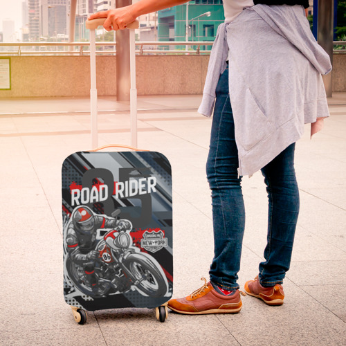 Чехол для чемодана 3D Road rider мотоциклист , цвет 3D печать - фото 4
