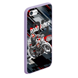 Чехол для iPhone 5/5S матовый Road rider мотоциклист  - фото 2