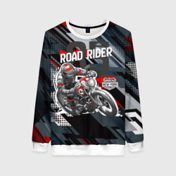 Женский свитшот 3D Road rider мотоциклист 