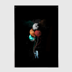 Постер Космонавт с шариками