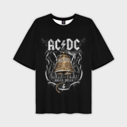 Мужская футболка oversize 3D AC/DC - hells bells