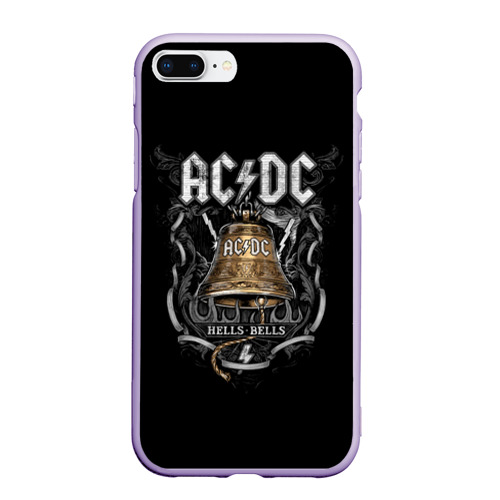 Чехол для iPhone 7Plus/8 Plus матовый AC/DC - hells bells, цвет светло-сиреневый