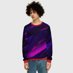 Мужской свитшот 3D Geometry stripes neon - фото 2