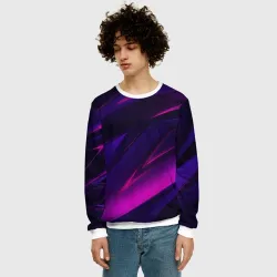 Мужской свитшот 3D Geometry stripes neon - фото 2