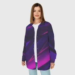 Женская рубашка oversize 3D Geometry stripes neon - фото 2