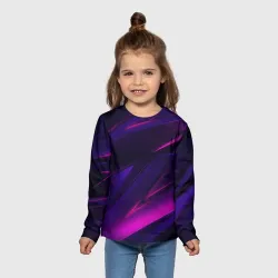 Детский лонгслив 3D Geometry stripes neon - фото 2