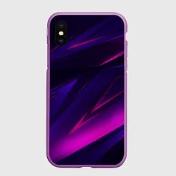 Чехол для iPhone XS Max матовый Geometry stripes neon
