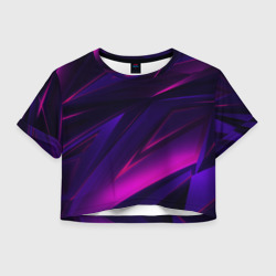 Женская футболка Crop-top 3D Geometry stripes neon