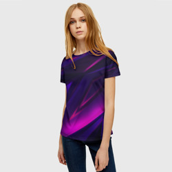 Женская футболка 3D Geometry stripes neon - фото 2