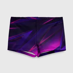 Детские купальные плавки 3D Geometry stripes neon