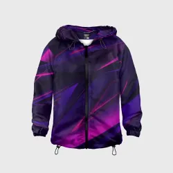 Детская ветровка 3D Geometry stripes neon