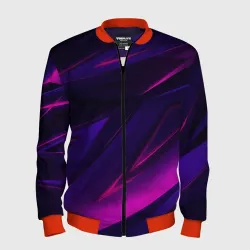 Мужской бомбер 3D Geometry stripes neon