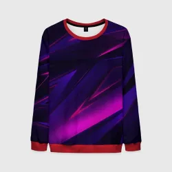 Мужской свитшот 3D Geometry stripes neon