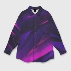 Женская рубашка oversize 3D Geometry stripes neon