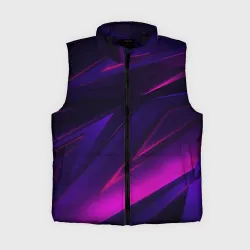 Женский жилет утепленный 3D Geometry stripes neon