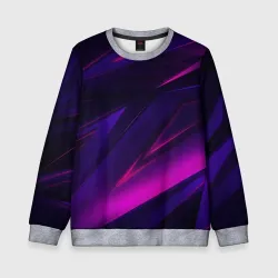 Детский свитшот 3D Geometry stripes neon