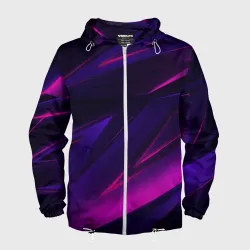 Мужская ветровка 3D Geometry stripes neon