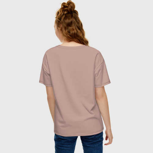 Женская футболка хлопок Oversize с принтом Brawl Stars Leon, вид сзади #2