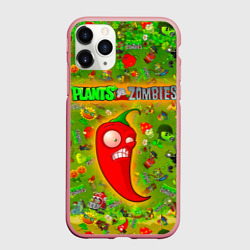 Чехол для iPhone 11 Pro Max матовый Plants vs Zombies