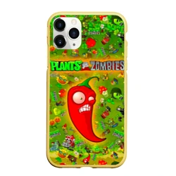Чехол для iPhone 11 Pro Max матовый Plants vs Zombies