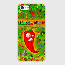 Чехол для iPhone 5/5S матовый Plants vs Zombies
