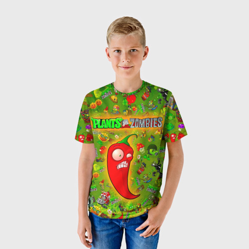 Детская футболка 3D Plants vs Zombies, цвет 3D печать - фото 3