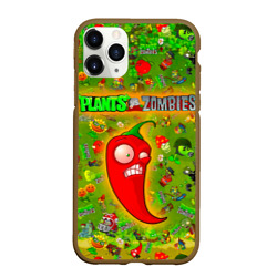 Чехол для iPhone 11 Pro Max матовый Plants vs Zombies