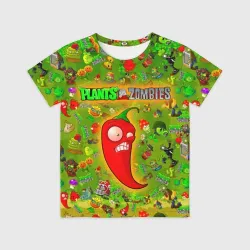 Детская футболка 3D Plants vs Zombies